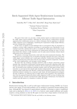 Batch-Augmented Multi-Agent Reinforcement Learning for Efficient Traffic
  Signal Optimization