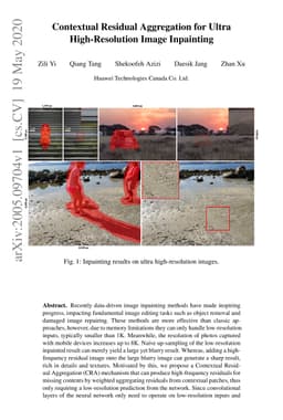 Contextual Residual Aggregation for Ultra High-Resolution Image
  Inpainting