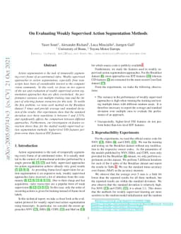 On Evaluating Weakly Supervised Action Segmentation Methods