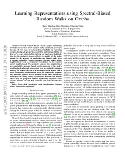 Learning Representations using Spectral-Biased Random Walks on Graphs