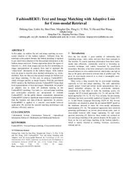FashionBERT: Text and Image Matching with Adaptive Loss for Cross-modal
  Retrieval