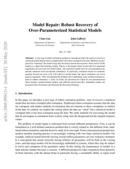 Model Repair: Robust Recovery of Over-Parameterized Statistical Models