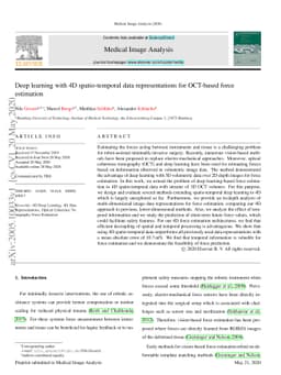 Deep learning with 4D spatio-temporal data representations for OCT-based
  force estimation