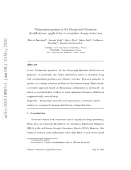 Riemannian geometry for Compound Gaussian distributions: application to
  recursive change detection