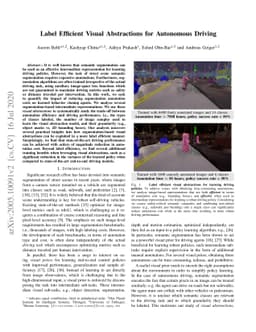 Label Efficient Visual Abstractions for Autonomous Driving