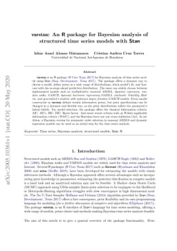 varstan: An R package for Bayesian analysis of structured time series
  models with Stan