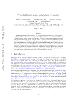 Why distillation helps: a statistical perspective