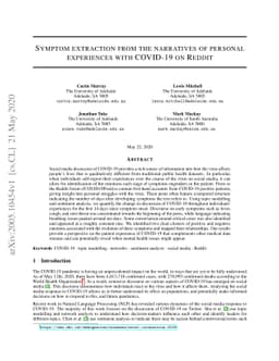 Symptom extraction from the narratives of personal experiences with
  COVID-19 on Reddit
