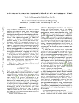 Single Image Super-Resolution via Residual Neuron Attention Networks