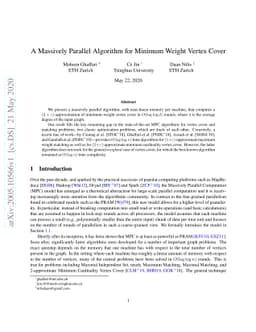 A Massively Parallel Algorithm for Minimum Weight Vertex Cover