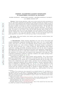 Greedy Algorithm almost Dominates in Smoothed Contextual Bandits