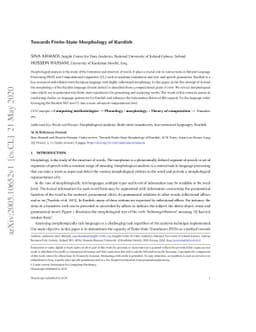 Towards Finite-State Morphology of Kurdish