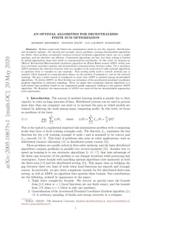 An Optimal Algorithm for Decentralized Finite Sum Optimization