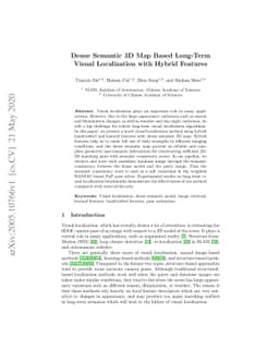 Dense Semantic 3D Map Based Long-Term Visual Localization with Hybrid
  Features