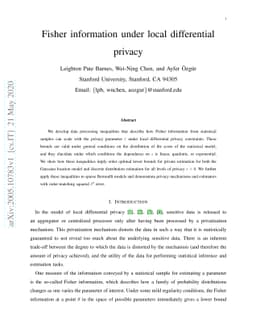 Fisher information under local differential privacy