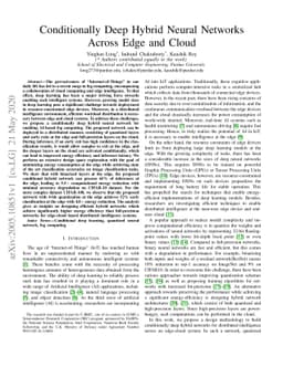 Conditionally Deep Hybrid Neural Networks Across Edge and Cloud