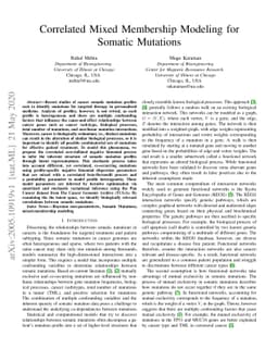 Correlated Mixed Membership Modeling of Somatic Mutations