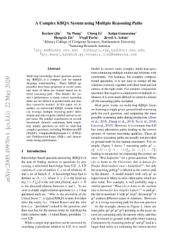 A Complex KBQA System using Multiple Reasoning Paths