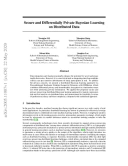 Secure and Differentially Private Bayesian Learning on Distributed Data