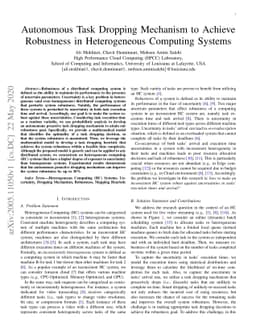 Autonomous Task Dropping Mechanism to Achieve Robustness in
  Heterogeneous Computing Systems
