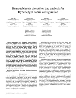 Reasonableness discussion and analysis for Hyperledger Fabric
  configuration