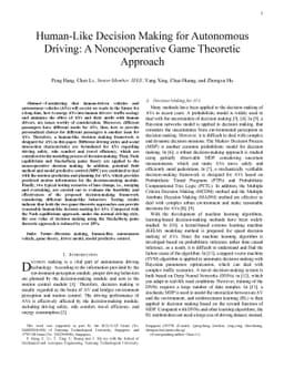 Human-Like Decision Making for Autonomous Driving: A Noncooperative Game
  Theoretic Approach