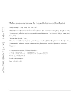 Online non-convex learning for river pollution source identification