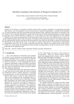 Machine Learning in the Internet of Things for Industry 4.0