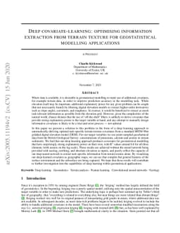 Deep covariate-learning: optimising information extraction from terrain
  texture for geostatistical modelling applications