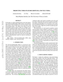 Predicting Video features from EEG and Vice versa