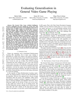 Evaluating Generalisation in General Video Game Playing