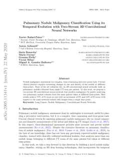 Pulmonary Nodule Malignancy Classification Using its Temporal Evolution
  with Two-Stream 3D Convolutional Neural Networks