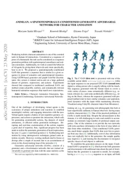 AnimGAN: A Spatiotemporally-Conditioned Generative Adversarial Network
  for Character Animation