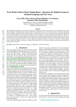 From Witch's Shot to Music Making Bones -- Resources for Medical Laymen
  to Technical Language and Vice Versa
