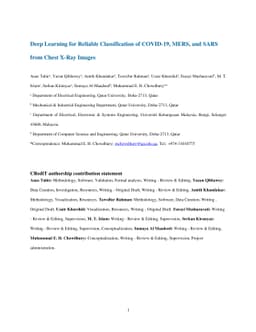 Deep Learning for Reliable Classification of COVID-19, MERS, and SARS
  from Chest X-Ray Images