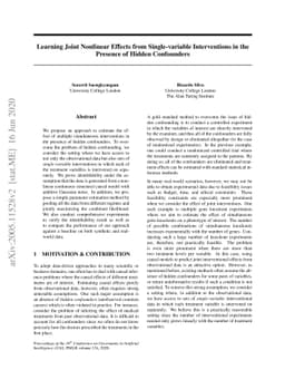 Learning Joint Nonlinear Effects from Single-variable Interventions in
  the Presence of Hidden Confounders