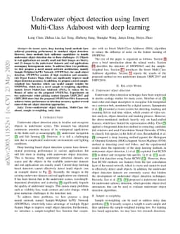 Underwater object detection using Invert Multi-Class Adaboost with deep
  learning