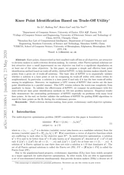 Knee Point Identification Based on Trade-Off Utility
