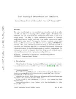 Joint learning of interpretation and distillation