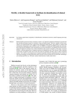MASK: A flexible framework to facilitate de-identification of clinical
  texts
