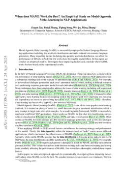 When does MAML Work the Best? An Empirical Study on Model-Agnostic
  Meta-Learning in NLP Applications