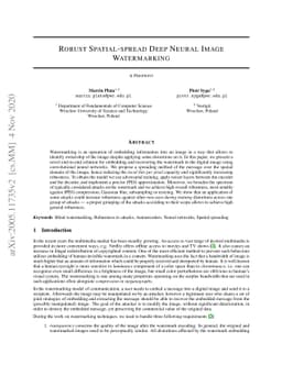 Robust Spatial-spread Deep Neural Image Watermarking