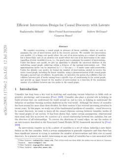 Efficient Intervention Design for Causal Discovery with Latents