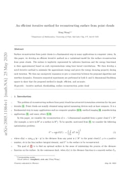 An efficient iterative method for reconstructing surface from point
  clouds
