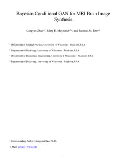 Bayesian Conditional GAN for MRI Brain Image Synthesis