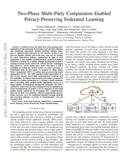 Two-Phase Multi-Party Computation Enabled Privacy-Preserving Federated
  Learning