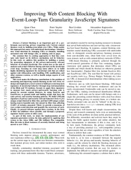 Improving Web Content Blocking With Event-Loop-Turn Granularity
  JavaScript Signatures