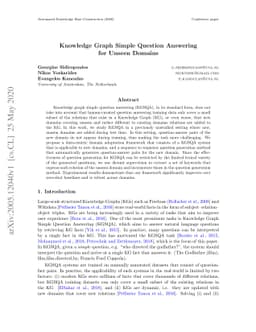 Knowledge Graph Simple Question Answering for Unseen Domains