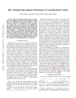 How Training Data Impacts Performance in Learning-based Control