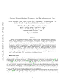 Feature Robust Optimal Transport for High-dimensional Data